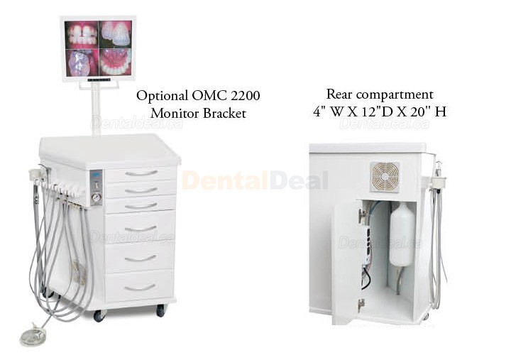TPC OMC2375CV-SL/ OMC2375CV Mobile Dental Delivery Cabine System Cart Unit with Air Compressor